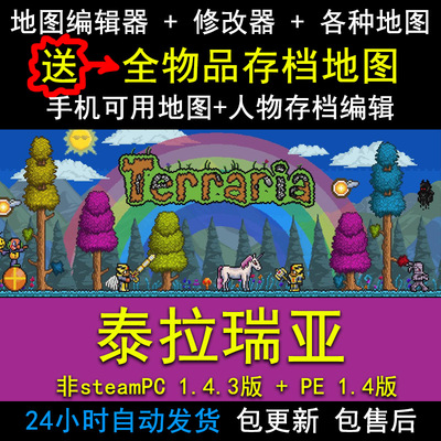 PC中文游戏Terraria泰拉瑞亚地图编辑器全物品地图存档手机